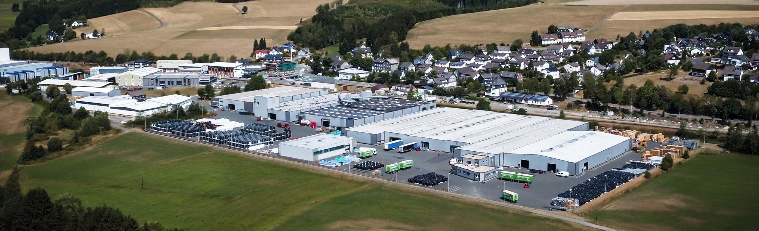 Vue aérienne du site de production de Bad Berleburg-Raumland